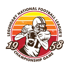 American Footbal player vector illustration, perfect for tshirt design and tournament competition event logo  design