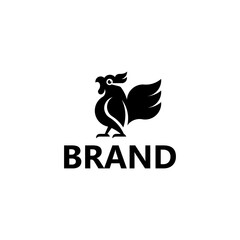 This logo is a chicken silhouette logo. The style of this logo is simple, minimalist, modern, abstract.