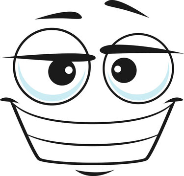 Cartoon satisfied face vector ogle delighted smile