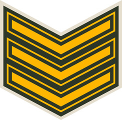 SGT sergeant enlisted military rank stripe isolate