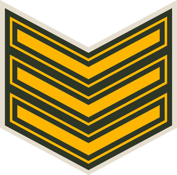 SGT Sergeant Enlisted Military Rank Stripe Isolate