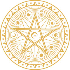 Occult esoteric vector sign pentagram in star