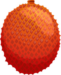 Litchi fruit isolated cartoon tropical dessert