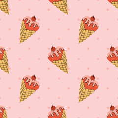 cute handraw valentine items seamless pattern design 