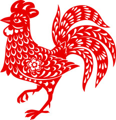Rooster Chinese horoscope symbol, animal cock bird © Vector Tradition
