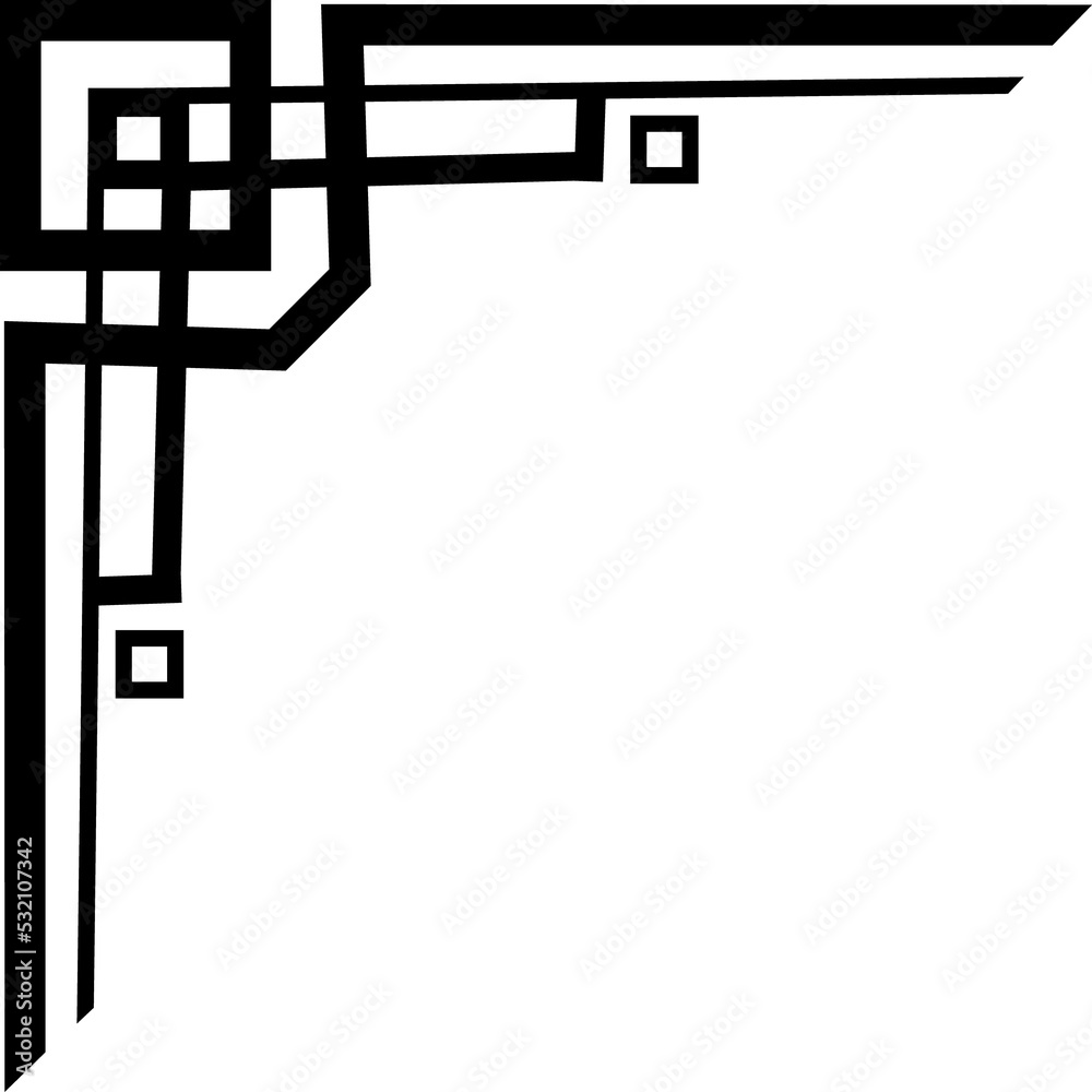 Poster bracket frame corner, decorative border with lines