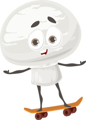 Champignon mushroom cartoon character skateboard