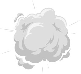 Bomb boom fiery cloud and smoke fire burst effect