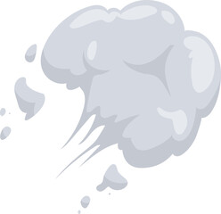 Spread of aroma sprayer vapor, grey cloud of smoke