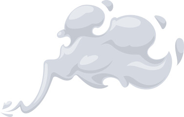 Steaming smoke isolated white cartoon cloud sign