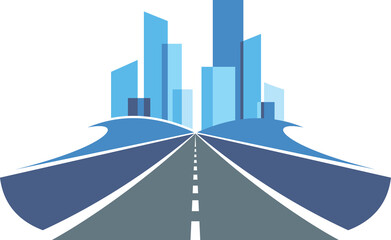 Fototapeta premium City highway, metropolis speedway or motorway icon