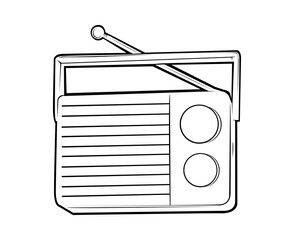 vintage radio  lineart
