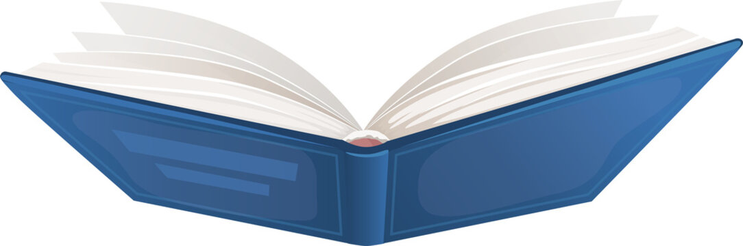 Open textbook book in hard cover with blank pages