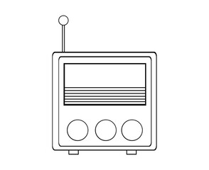 vintage radio  lineart