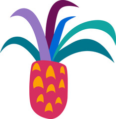 Pineapple tropical fruit mexican cartoon ananas