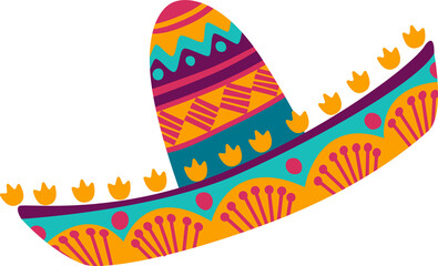 Fototapeta premium Straw hat mariachi musician, Mexican sombrero hat