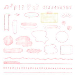 かわいい手描きの吹き出しセット