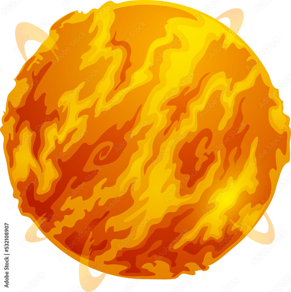 Poster outer space globe, burning planet in atmosphere