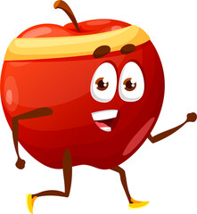 Obraz premium Red apple running jogging fruit, sport workout