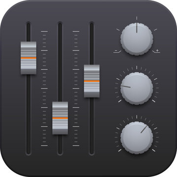 Sound mixer, music record app interface icon