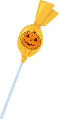 Halloween Candy. Halloween Trick or treat candy. Halloween Candy Icon. Halloween Lollipop Candy. Happy Halloween Candy. Vector illustration. Halloween Candy Lollipop Isolated on White Background.
