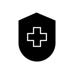 Graphic flat shield plus icon for your design and website