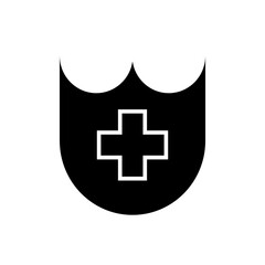 Graphic flat shield plus icon for your design and website