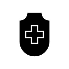 Graphic flat shield plus icon for your design and website