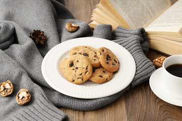 Concept of Hygge, warm and cozy composition