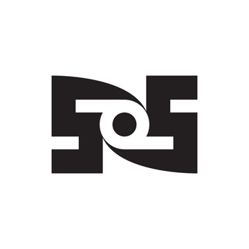 SOS letter or Number 505 logo design vector