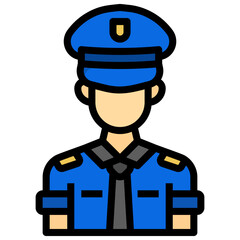 Police filled line color icon. Can be used for digital product, presentation, print design and more.
