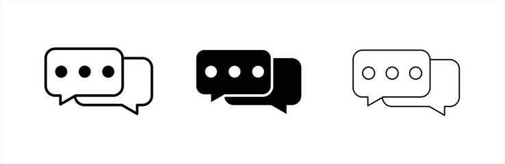 Chat icon. Comment icon speech bubble symbol Chat message icons. Talk message Bubble chat icon. Vector illustration.