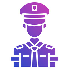 Police flat gradient icon. Can be used for digital product, presentation, print design and more.
