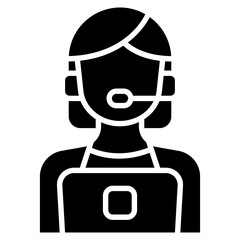 Customer Service glyph icon. Can be used for digital product, presentation, print design and more.