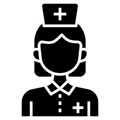 Nurse glyph icon. Can be used for digital product, presentation, print design and more.