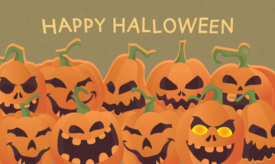 vertical background with pumpkins vector and halloween