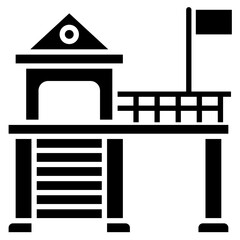 Lifeguard Tower glyph icon. Can be used for digital product, presentation, print design and more.