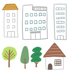 かわいいタッチの家のイラストセット