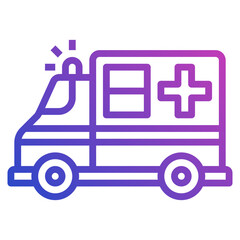 Ambulance line gradient icon. Can be used for digital product, presentation, print design and more.