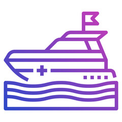 Rescue Boat line gradient icon. Can be used for digital product, presentation, print design and more.