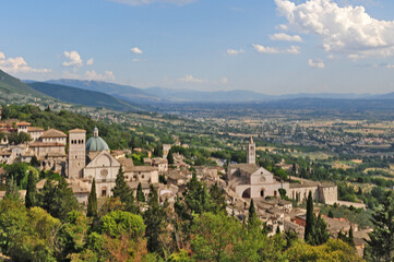 Fototapeta na wymiar Assisi dalla Rocca Maggiore