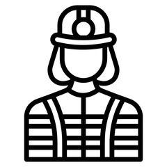 Firefighter line icon. Can be used for digital product, presentation, print design and more.