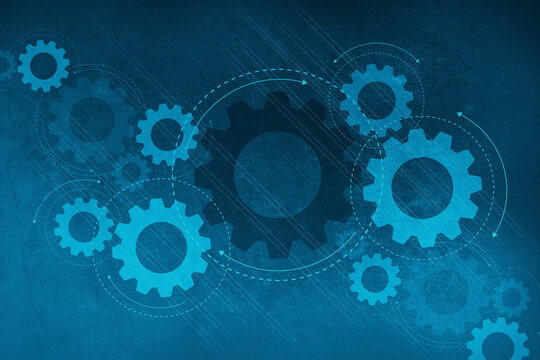 blue background with gears