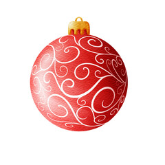 Fototapeta premium Watercolor christmas ball.