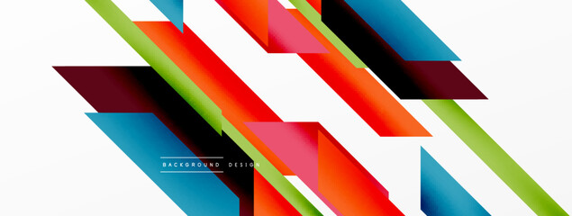 Minimal geometric abstract background. Dynamic 3d lines composition. Trendy techno business template for wallpaper, banner, background or landing