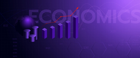 Illustration of economic growth background Banking business.