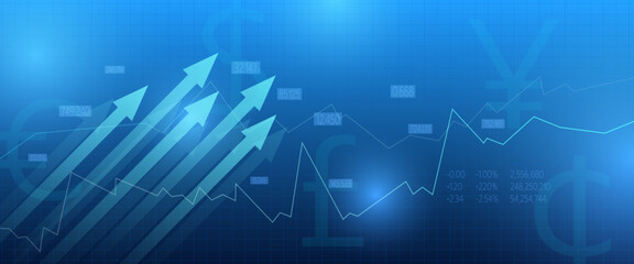 Illustration of business, finance, banking and economic growth background.