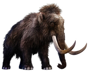Mammoth with snow on his hair 3D illustration	
