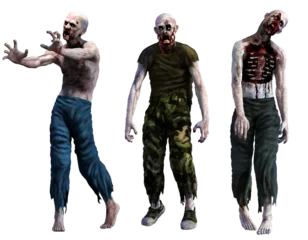 Fotobehang Group of zombies 3D illustration © warpaintcobra