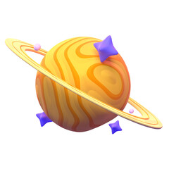 Saturn in 3d render for graphic asset web presentation or other